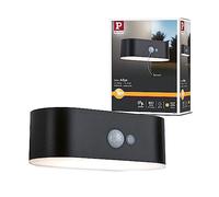 Paulmann 94571 Applique extérieur solaire LED Adya avec détecteur de mouvement IP44, 1 x 2,5 W blanc chaud Noir sans fil matière plastique rechargeable 3 000 K