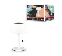 Paulmann 94606 Lampe à poser rechargeable à LED solaire Bartja IP44 2700 K Blanc USB-C batterie mobile lampe à poser