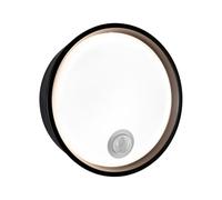Paulmann 94698 luminaire d'extérieur LED Applique Platomo détecteur mouv. Résistant à l'eau de mer IP44 rond 180 mm 3000K 14,5W 1200lm Noir plastique