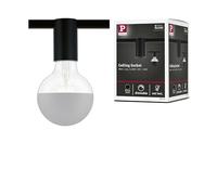 Paulmann 94975 URail Spot sur rail, douille simple E27, max. 20 W, dimmable, 230 V, noir, système de rail URail libre choix de l'ampoule