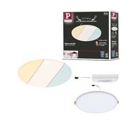 Paulmann 95381 Panneau LED spots encastrés Veluna VariFit IP44 White Switch 185 mm rond incl. 1x14 watts plafonnier Transparent plastique 3000 K