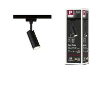 Paulmann 95592 URail Spot LED sur rail 3 Step Dim Tubo Spot simple 150 lm 4 W 3000 K dimmable 230 V noir mat Système de rails