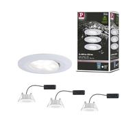 Paulmann 99927 spots enc. LED Calla rond kit de 3 incl. 3x6W IP65 gradable projecteurs enc. Blanc dépoli éclair. d'armoire plastique. lampe enc. 4000K