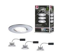 Paulmann 99933 spots enc. LED Calla rond kit de 3 incl. 3x5,2W IP65 gradable projecteurs enc. Chrome mat éclair. d'armoire plastique. lampe enc. 4000K