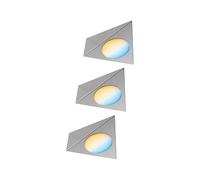 Paulmann 99974 éclairage de meubles LED Clever Connect kit Starter Trigo CC 12 V incl. 3x2,1 watts gradable éclairage de placard Nickel brossé éclairage d'armoire Métal lampe de cuisine 2700K-6500K