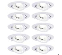 Paulmann 99995 Spots encastrés LED 3-Step-Dim Pack de 10 orientable 82 mm 70° 10x4,8W 10x450lm 230 V 3000 K Blanc