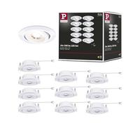 Paulmann 99996 Spots encastrés LED Pack de 10 orientable 82 mm 70° 10x4,8W 10x450lm 230 V 3000 K Blanc