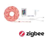 Paulmann 70534 Strip LED SimpLED Smart Home Zigbee RGB Kit complet 5m 20W 450lm 30LEDs/m RGB 24VA profilé pour bandes lumineuses