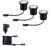 Paulmann Boden Einbauleuchten Starterset RGBW 94275 Système déclairage Plug&Shine; ZigBee LED 3.6 W blanc chaud argent