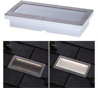 Paulmann Brick Luminaire encastré dans le sol LED, 10x20cm, gris, Inox, Moderne, Spot encastrable dans le sol LED
