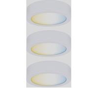 Paulmann 99975 éclairage de meubles LED Clever Connect kit Starter Disc 24W CC 12 V rond incl. 3x2,1 watts gradable blanc dépoli plastique 2700-6500K
