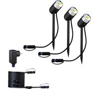 Paulmann Projecteur de jardin LED Pike Set de base 94284 ZigBee RGBW 3×4,5W gradable IP44 Anthracite