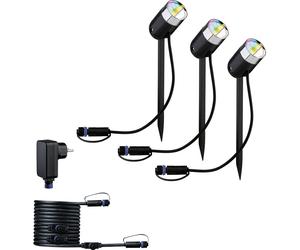 Paulmann colour Spot Pike Set RGBW Zigbee 94284 Système déclairage Plug&Shine; ZigBee LED 4.5 W blanc chaud anthracite