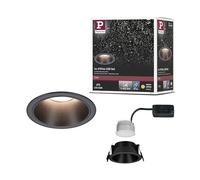 Paulmann EBL Kit Cole Coin 3 Step Dim 6 W 2700 K noir | Spot encastré pour montage au plafond, IP44, dimmable à l'aide d'un interrupteur, lumière blanche chaude