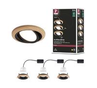 Paulmann ENC Kit Lanati Coin orientable LED 1x6W 470lm 230V Bois Noir mat 92237