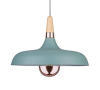 Paulmann Suspension Neordic Juna 79655, 1x20W Vert satiné/Cuivre/Bois, Dimmable, Sans ampoule