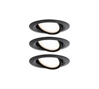 Paulmann - Kit De 3 Spots Encastrables Nova Plus Slim Coins Ronds Orientables Noir Mat Ã8,4 Cm - Noir