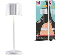 Paulmann Lampe de table Else PL94879 rechargeable solaire USB-C IP44 2700 K dimmable blanc 3,7 W