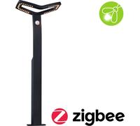 Borne lumineuse LED Smart Home Zigbee 3.0 Alara Détecteur de mouvement crépusculaire (IR) favorable aux insectes IP44 carré 665mm 3000 - 2200K 10W 450lm 230V Anthracite Métal Anthracite G