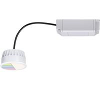 Paulmann 93075 Module d'encastrement LED smart home Zigbee RGBW Coin rond 50 mm 5,2 W 400 lm 230 V RGBW satiné rond dimmable spot de plafond en matière plastique