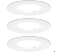 Paulmann 93496 Spots LED encastrés 3-Step-Dim Nova Coin Set de base rigide IP44 rond 78 mm Coin 3x6W 3x470lm 230V dimmable 2700K blanc dépoli
