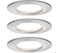 Paulmann Nova Spot encastrable pour salle de bains jeu de 3 LED LED 18 W IP44 fer (brossé)