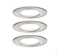 Paulmann Spot encastrable Nova – jeu de 3 LEDs 18 W IP44 pour salle de bains – fer (brossé)