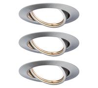 Paulmann Spot encastrable Base 93420 – jeu de 3 LED GU10 15 W acier brossé 3000K