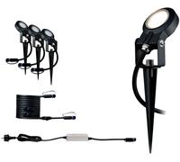 Paulmann Sting 93696 Système déclairage Plug&Shine; kit de démarrage pour projecteur de jardin à LED jeu de 3 LED 18 W blanc chaud anthracite
