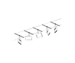 Paulmann Système complet d'éclairage sur câble WS DC Frame 94481 blanc chaud N/A, Chrome Mat, Chromé.