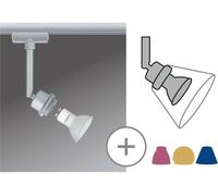 Paulmann URail spot LED 3,5 W GZ10 chrome mat URail, dimmable, gris, Salon / Salle à manger, Métal, Moderne
