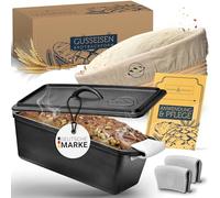 Paulson & Svenson Moule à pain avec couvercle - Panier de protection et poignées en silicone - Moule en fonte pour pâtisserie, cuisine, grillades