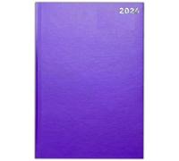 PaulStore Agenda de bureau 2026 A4/A5/A6 - 1 jour par page ou semaine par page - Couverture arrière rigide reliée - Violet - A4 Wtv