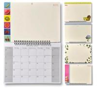 PaulStore Calendrier mural 2027 familial - Tableau mémo mensuel avec bloc-notes détachable et stylo, planificateur de maison et calendrier de cuisine, motif aléatoire