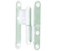 Paumelle à bois coudée 110x60x70mm 90 degré zingué blanc bout rond droite - - J532630