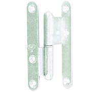 Paumelle à bois coudée 110x60x70mm 90 degré zingué blanc bout rond gauche - - J532660