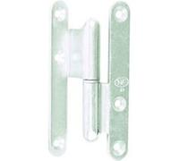 Paumelle à bois coudée 140x60x70mm 90/100 degré zingué blanc bout rond droite - - J532940
