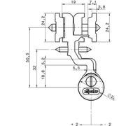 Paumelle à clamer - porte alu - 5681D - 25x21 mm - blanc - Monza FAPIM