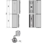 Paumelle à clamer - porte alu - 5682B - 27,5x19 mm - noir - Monza FAPIM