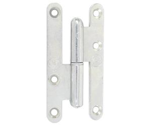 Paumelle de Paris bois bouts ronds - gauche - H 80 mm - l : 40 mm - zingué