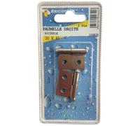 Paumelle droite nickelee - 30x40 mm - lot de 2
