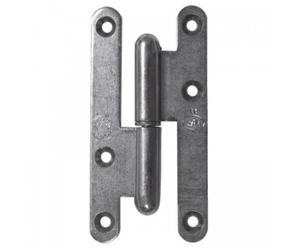 Paumelle en acier zingué - bouts ronds - porte bois - 140x70 - gauche TORBEL