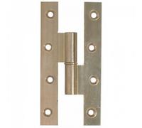 Paumelle en laiton poli - bouts carrés - porte bois - 140x55 - droite MOD