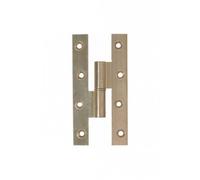 Paumelle en laiton poli - bouts carrés - porte bois - 140x55 - gauche MOD