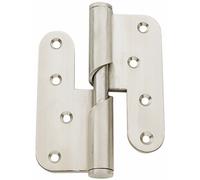 Paumelle hélicoïdale inox brossé bout carré 100 x 86 mm droite 1716GI
