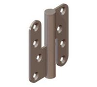 Paumelle huisserie bois pour porte lourde droite bout rond 100x70mm - MONIN - 632 080