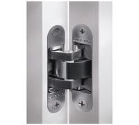 Paumelle invisible - portes lourdes - MEDIUM - 111 mm - chromé mat - par 3 ARGENTA