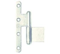 Paumelle mixte La Loutre Sedan 140x70mm zingué blanc bouts ronds droite - - J534100