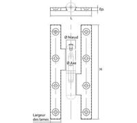 Paumelle Picarde TORBEL - 220x80 mm - Gauche - PBL228G0
