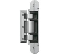 Paumelle pour porte en verre TEG 310 2D 60 inox brossé mat 60 kg invisible ESG 8/10 mm